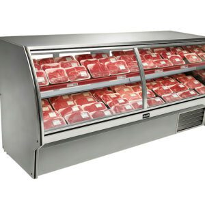 Leader NRCD94 94″ Refrigerated Curved Glass Counter Deli Display Case – ETL Certified